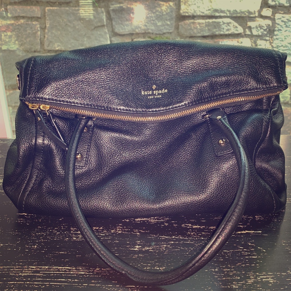 Kate Spade- Black Leather Cobble Hill ‘Leslie’